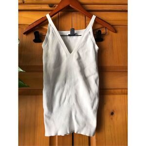 MNG Basics  White Knit- Ribbed Top Size S